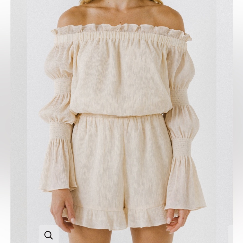 Nordstrom Cream Off-Shoulder Romper - Picture 2 of 9